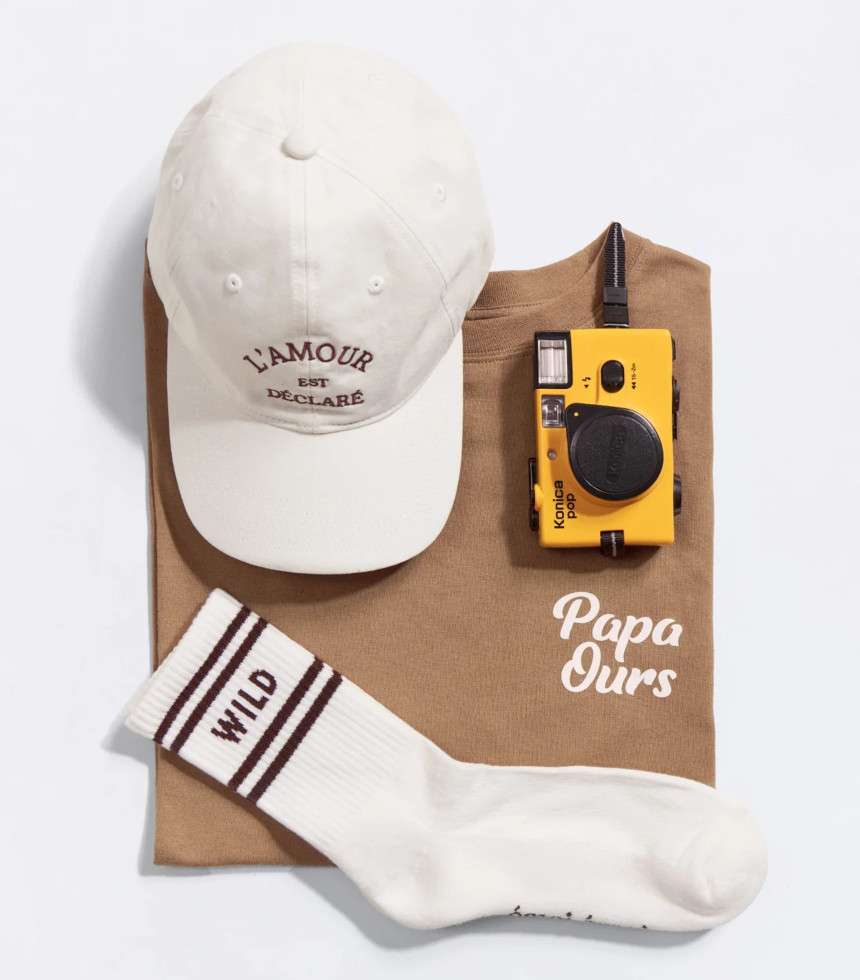 T-shirt Papa ours café