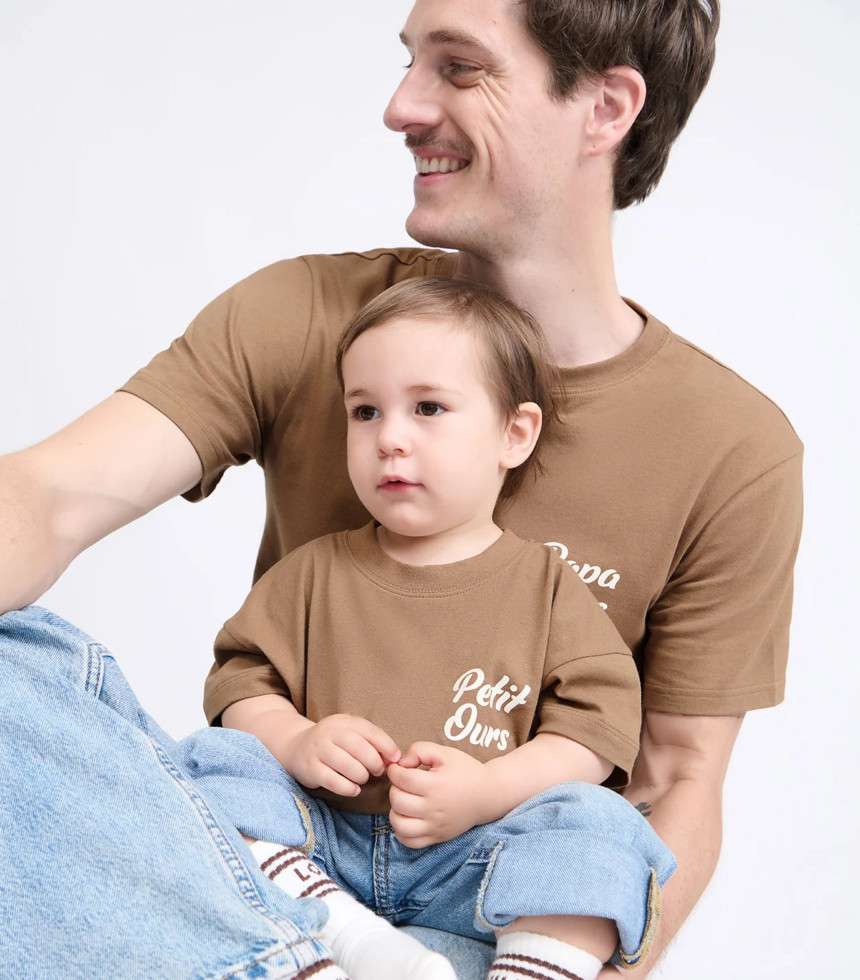 T-shirt Petit ours café