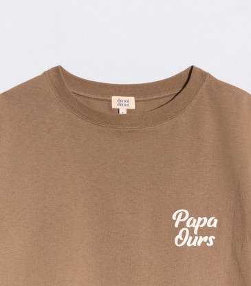 T-shirt Papa ours café