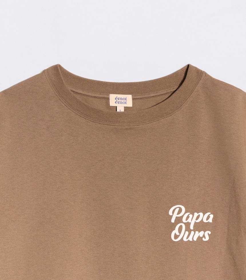 T-shirt Papa ours café