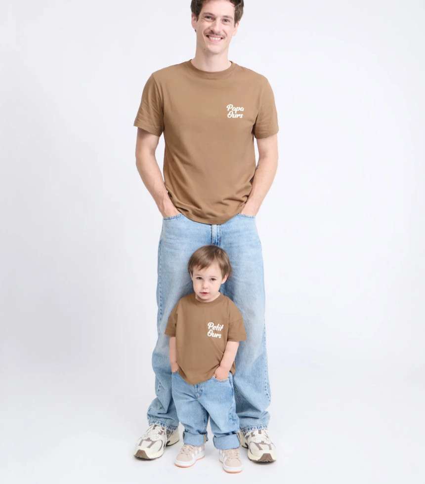 T-shirt Petit ours café