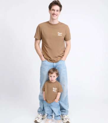 T-shirt Papa ours café