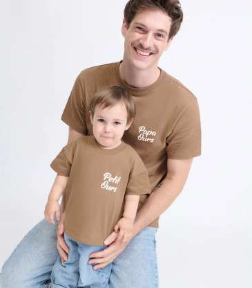 T-shirt Papa ours café