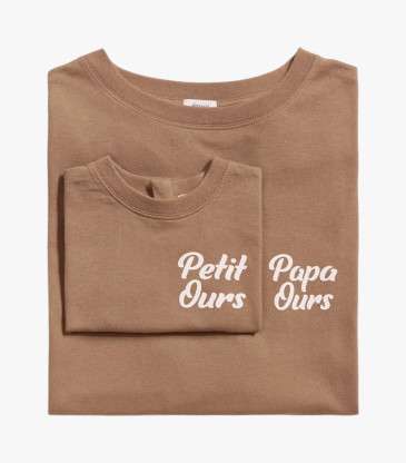 T-shirt Papa ours café