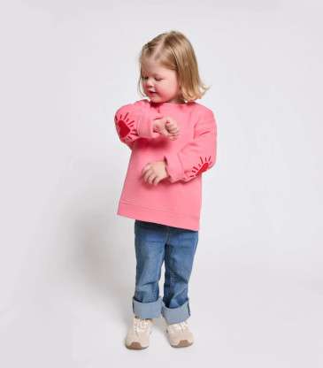 Sweat Cœur solaire coudières rose
