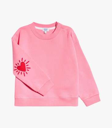 Sweat Cœur solaire coudières rose