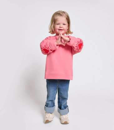Sweat Cœur solaire coudières rose