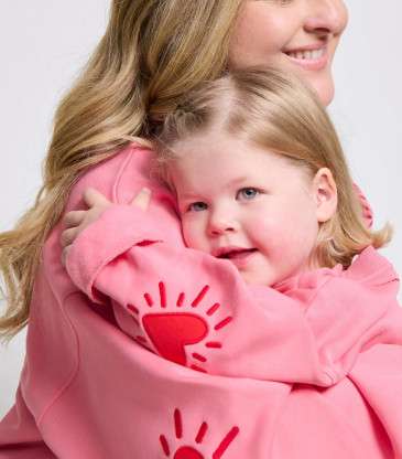 Sweat Cœur solaire coudières rose