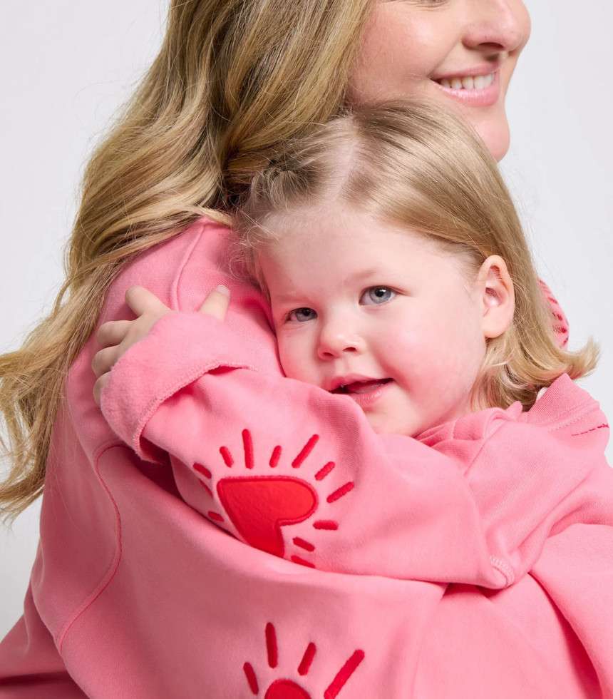 Sweat Cœur solaire coudières rose