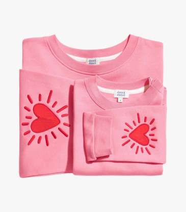 Sweat Cœur solaire coudières rose