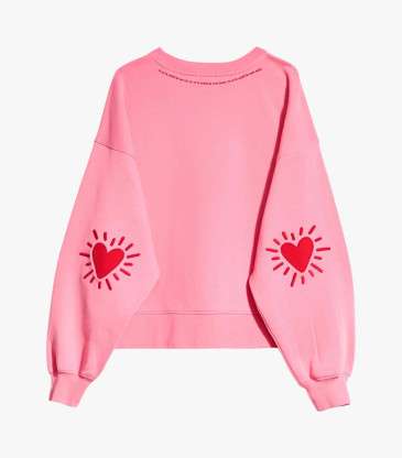 Sweat Cœur solaire coudières rose