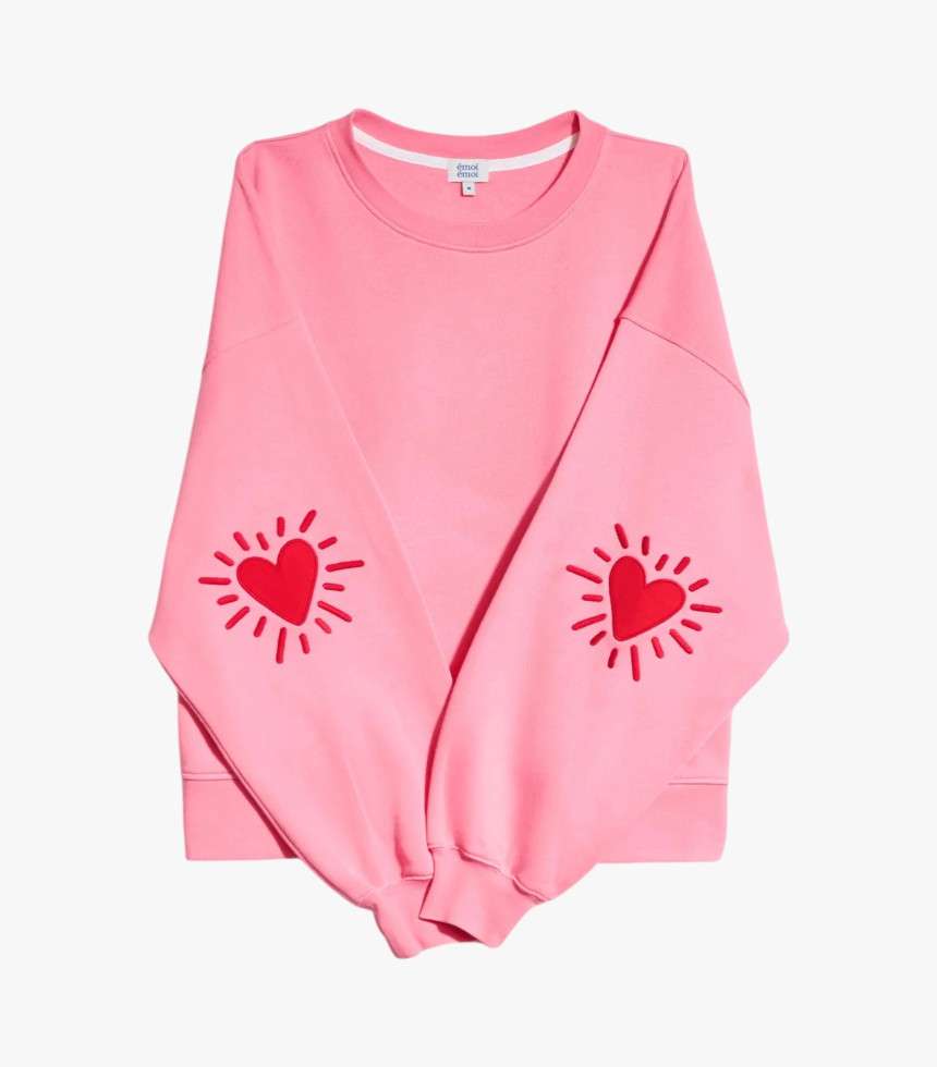 Sweat Cœur solaire coudières rose