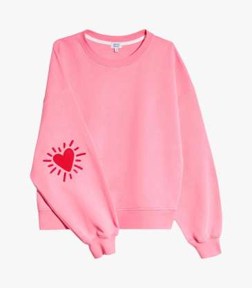 Sweat Cœur solaire coudières rose