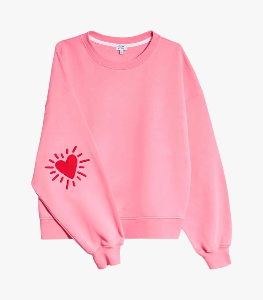 Sweat Cœur solaire coudières rose