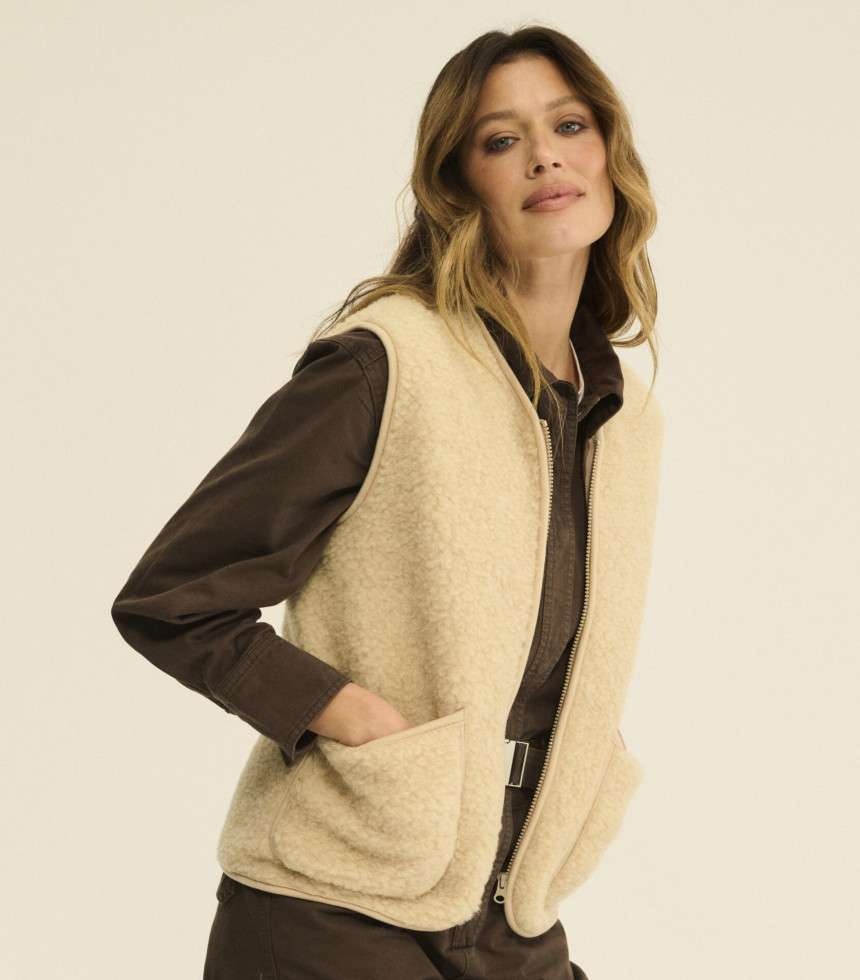 Veste sans manches Pepitco beige