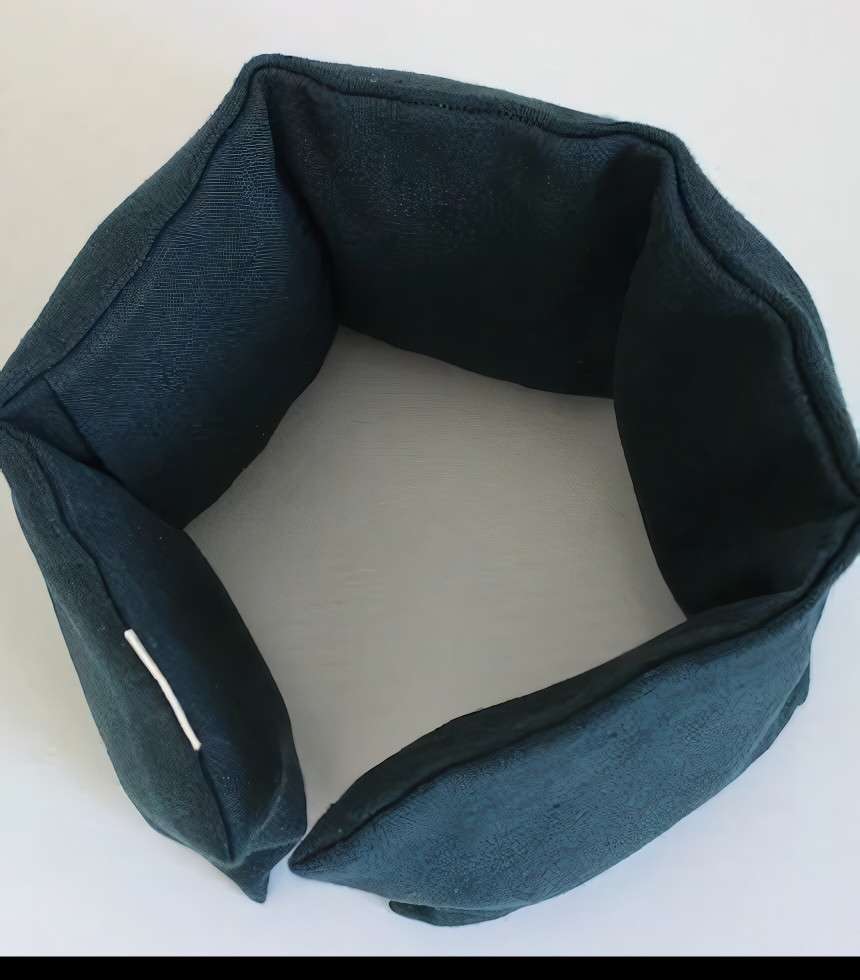 Bouillotte cervicales en lin bleu de Prusse