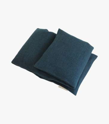 Bouillotte cervicales en lin bleu de Prusse