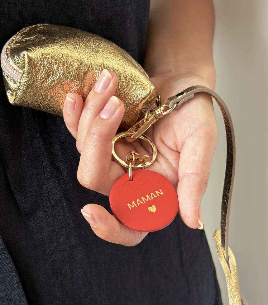 Porte-clés Heart Maman rouge