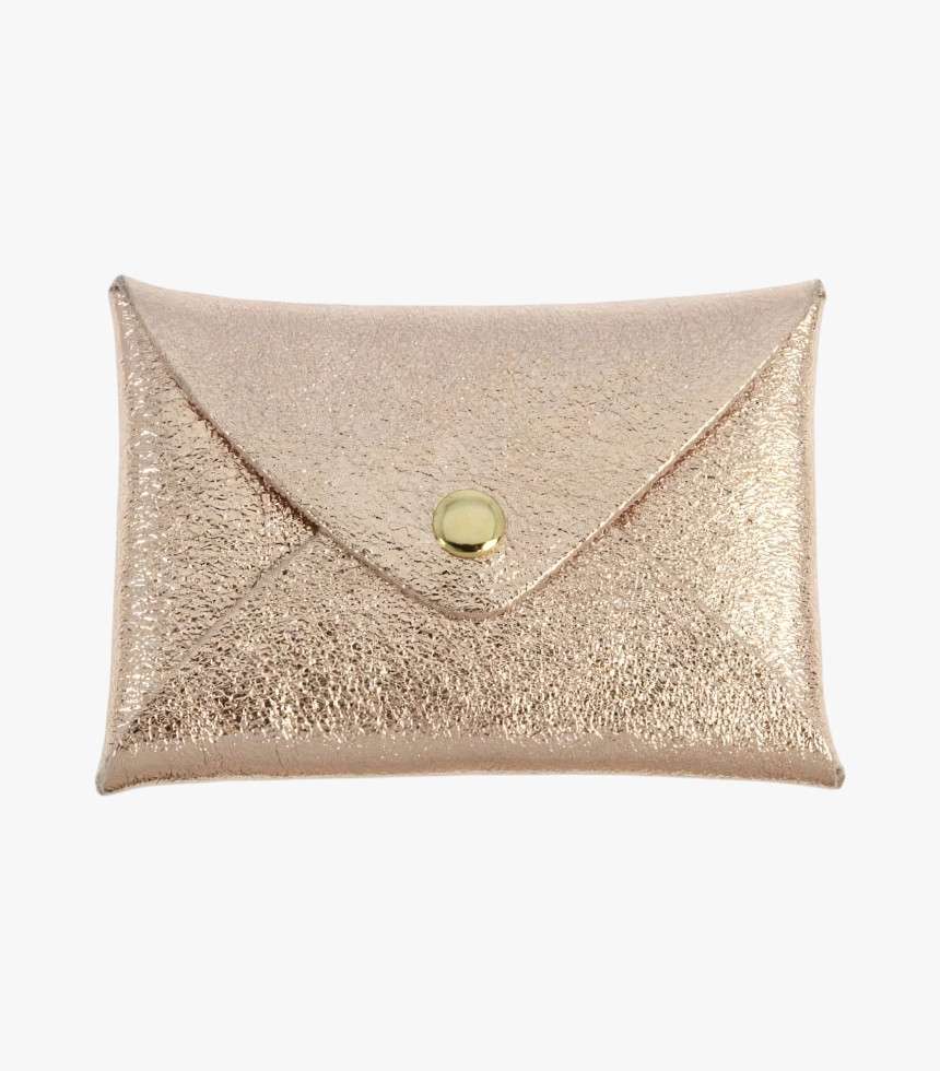 Porte-cartes Origami cuir vieux rose