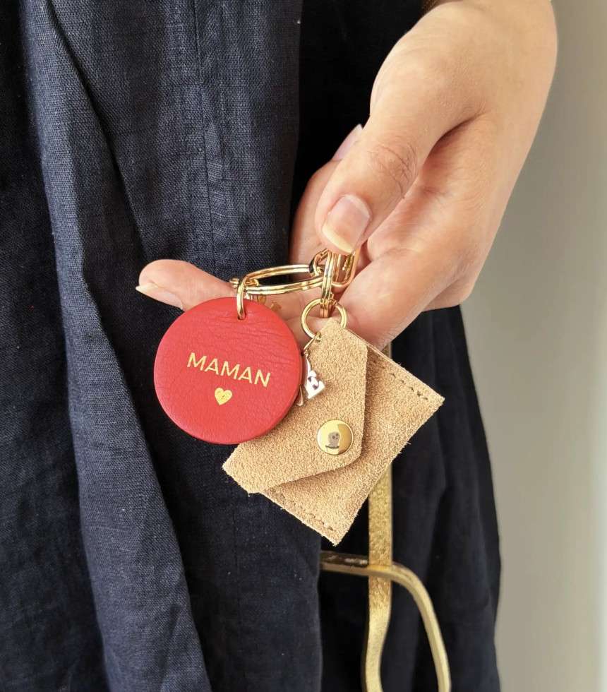 Porte-clés Heart Maman rouge
