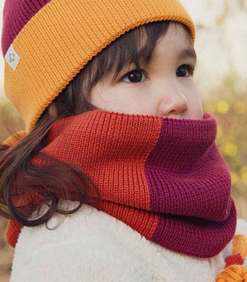 Snood tricolore Dream Team marron