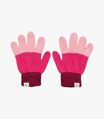 Gants tricolores fuchsia