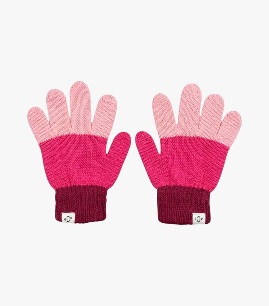 Gants tricolores fuchsia
