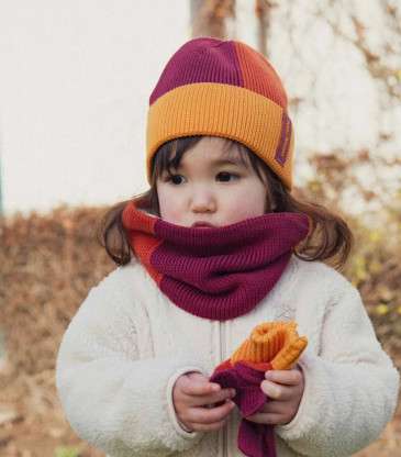 Bonnet tricolore Dream Team marron enfant