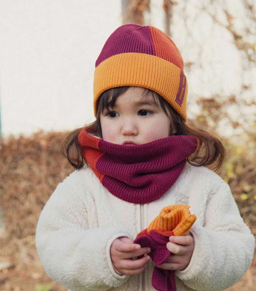 Bonnet tricolore Dream Team marron enfant