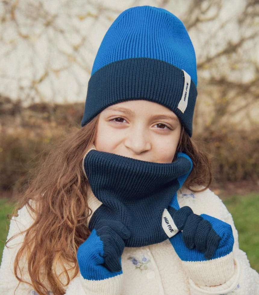 Bonnet bicolore High Five bleu