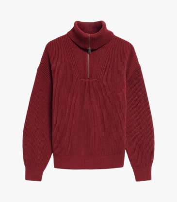 Pull Vanisé rouge velours