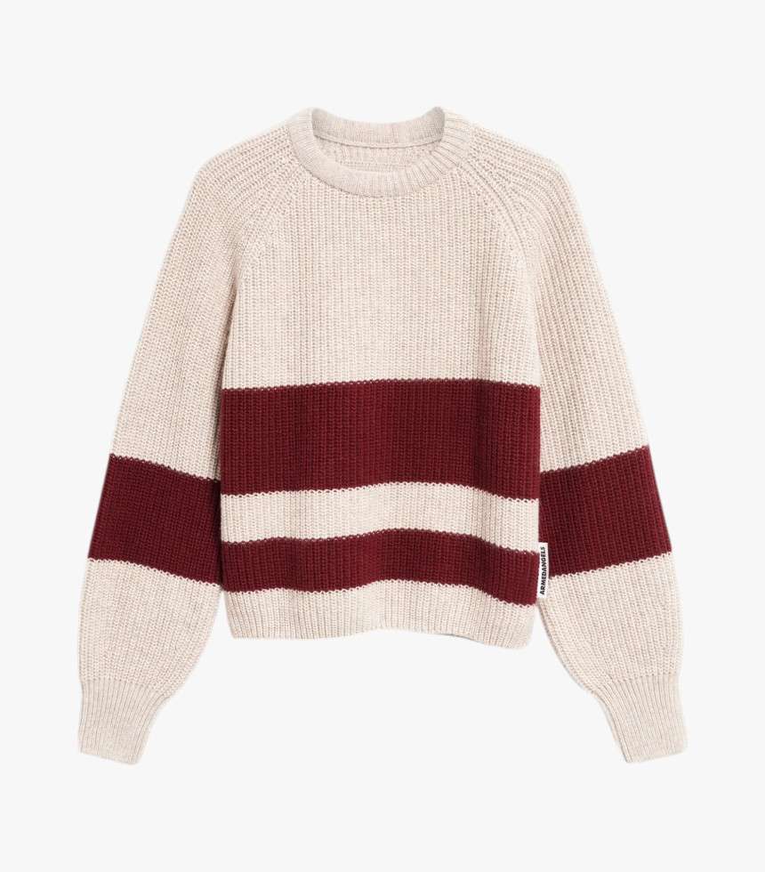 Pull rib rayures honey velvet red