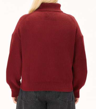 Pull Vanisé rouge velours