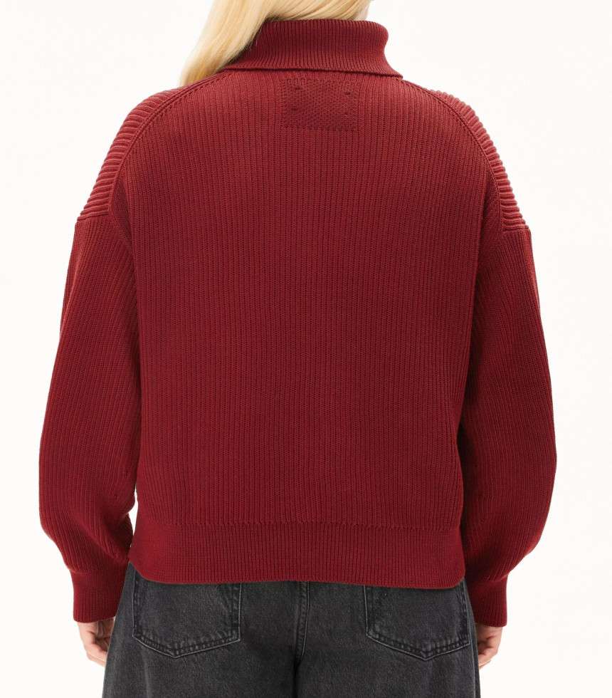 Pull Vanisé rouge velours