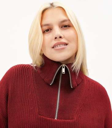 Pull Vanisé rouge velours