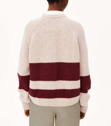 Pull rib rayures honey velvet red