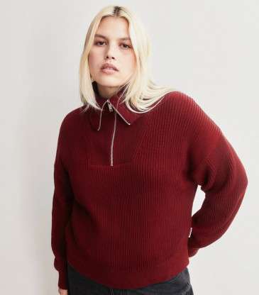 Pull Vanisé rouge velours