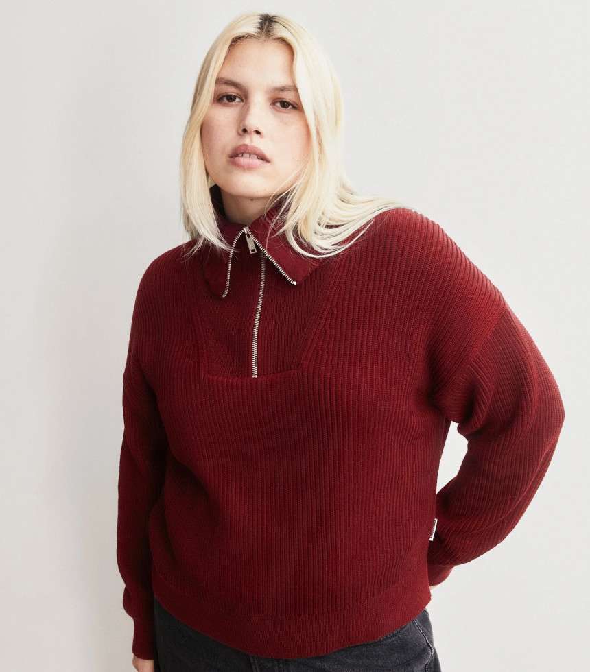 Pull Vanisé rouge velours