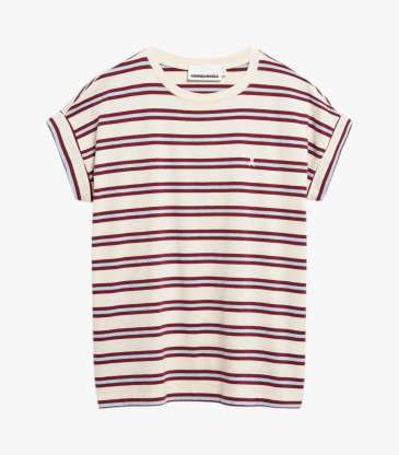 T-shirt rayé Idaara rouge...