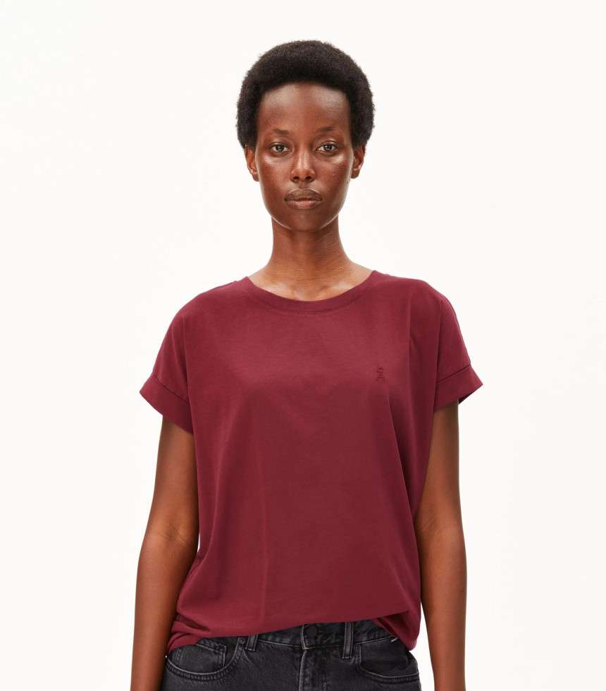 T-shirt Idaara rouge velours