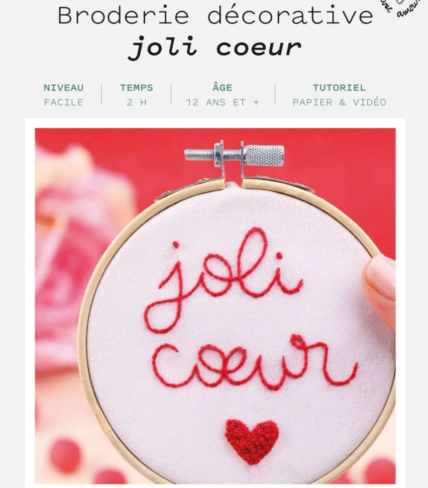 Broderie décorative Joli Cœur