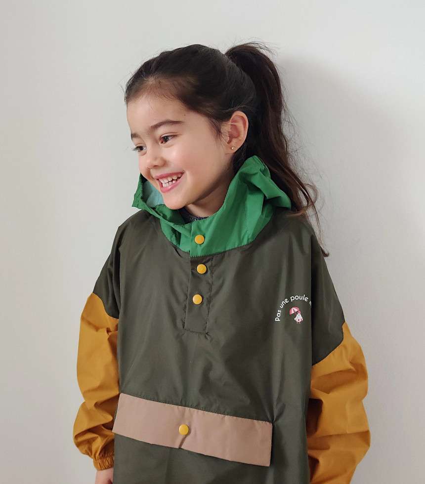 Poncho de pluie enfant kaki