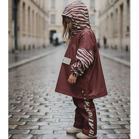 PLP PONCHOKIDCHOZEB-CHOCOLATE ZEBRA