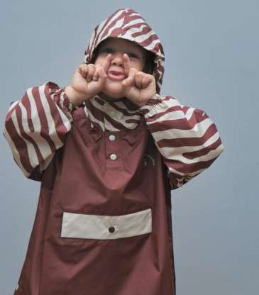 Poncho de pluie enfant zèbre chocolat