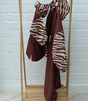 Poncho de pluie enfant zèbre chocolat