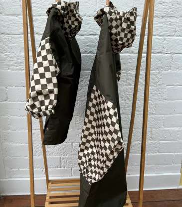 Poncho de pluie damier kaki