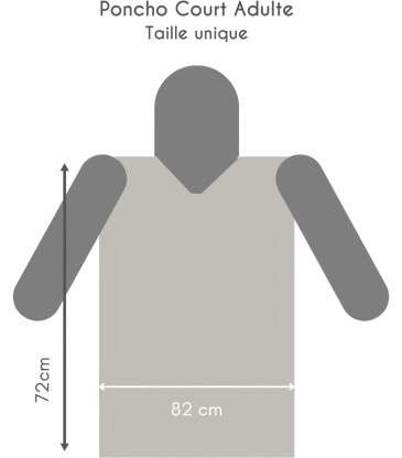 Poncho de pluie court damier kaki