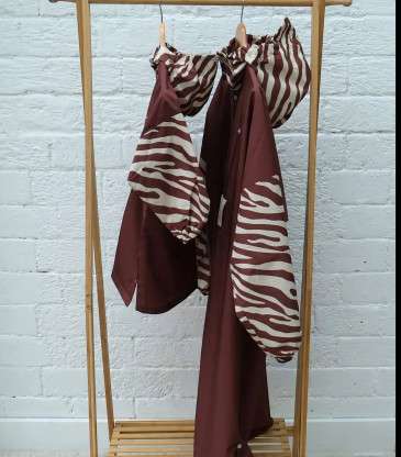 Poncho long chocolate zebra