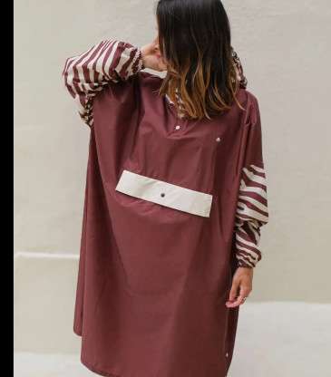 Poncho long chocolate zebra
