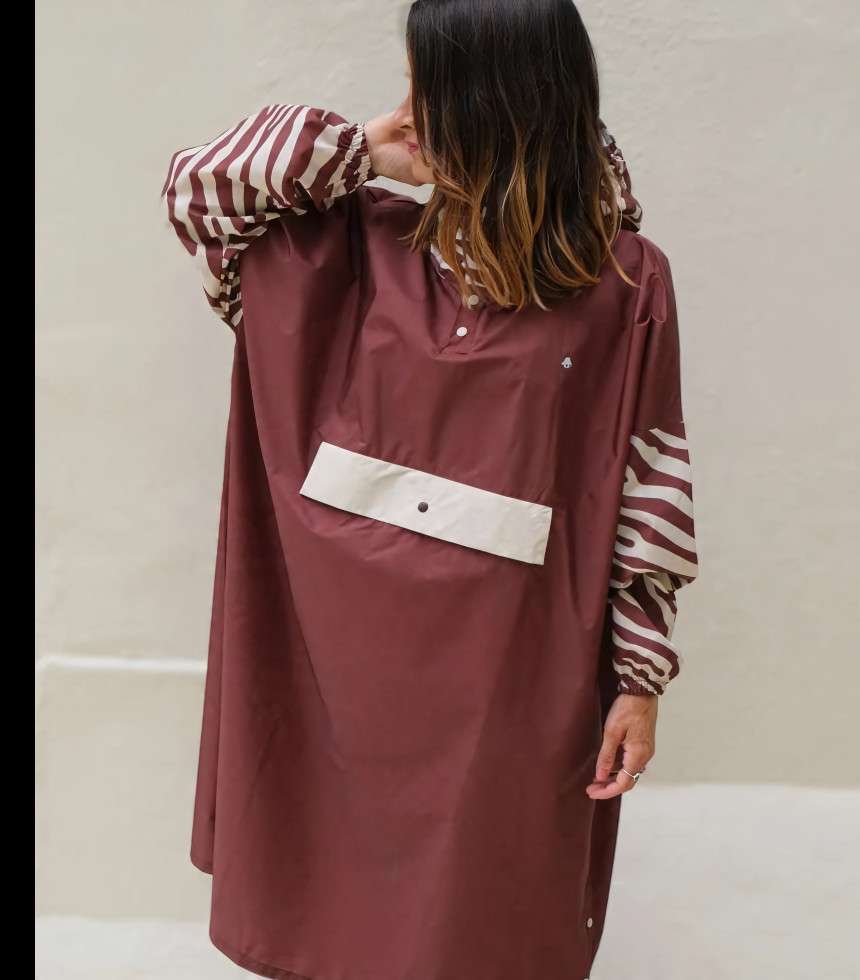 Poncho long chocolate zebra